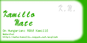 kamillo mate business card