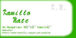 kamillo mate business card